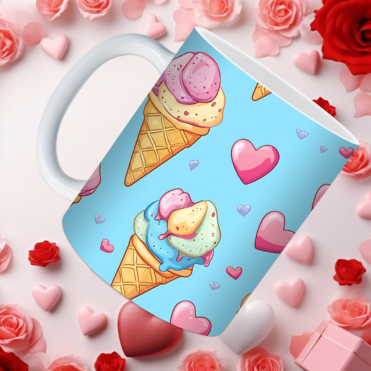 Ice Cream Valentine Mugs