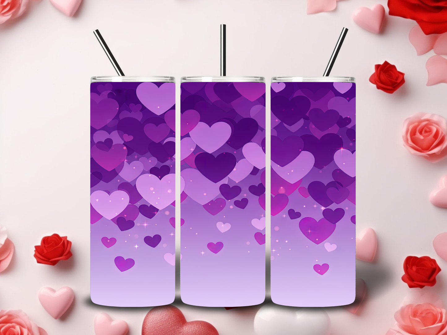 Purple Heart Valentine's Tumblers