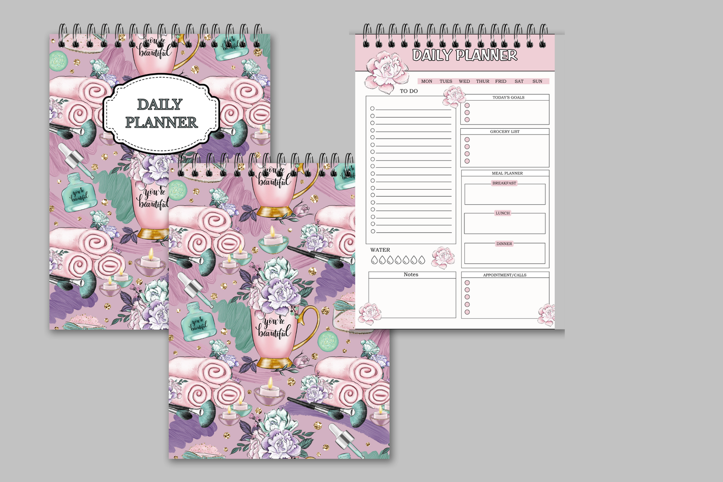 Beauty Spa Spiral Daily Planner