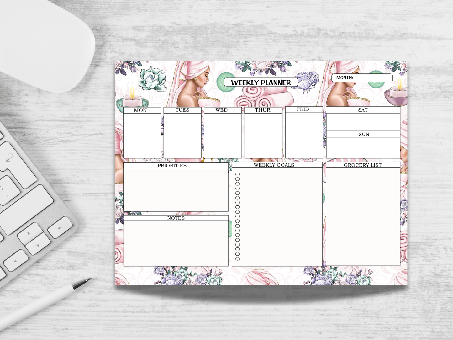 Beauty Spa Weekly Planner Notepad