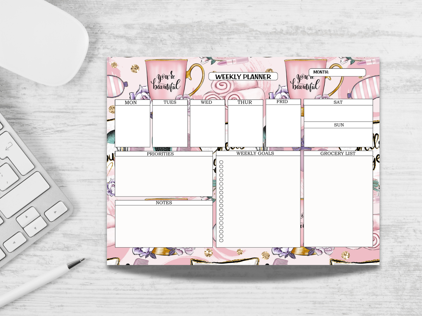 Beauty Spa Weekly Planner Notepad