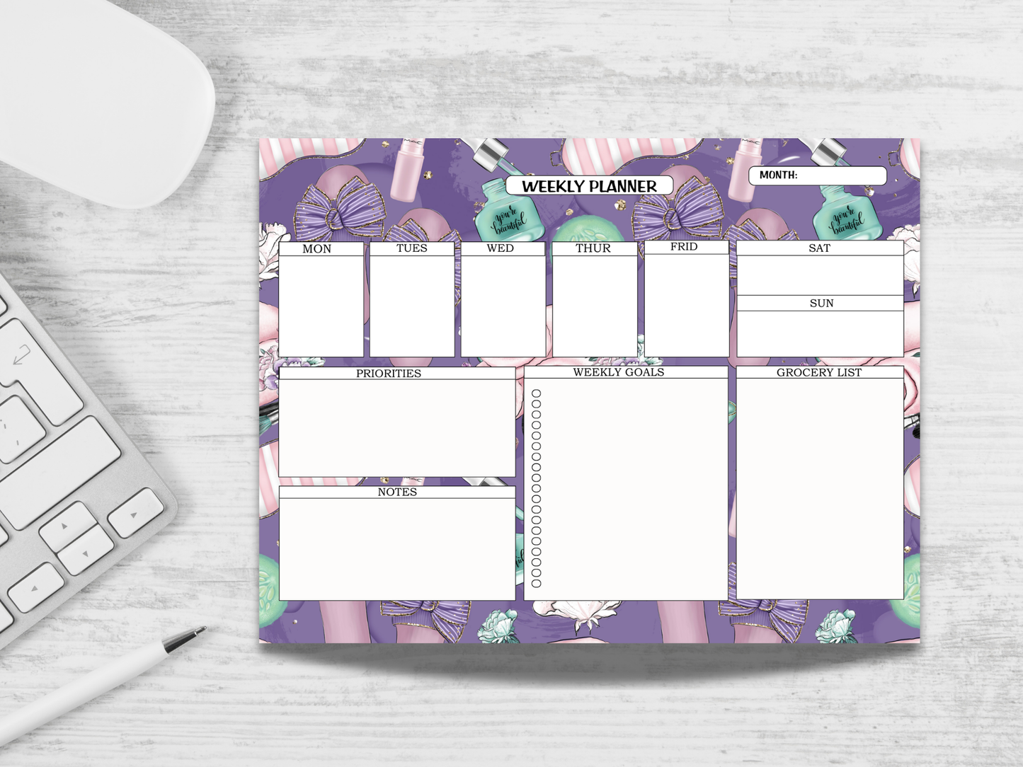 Beauty Spa Weekly Planner Notepad