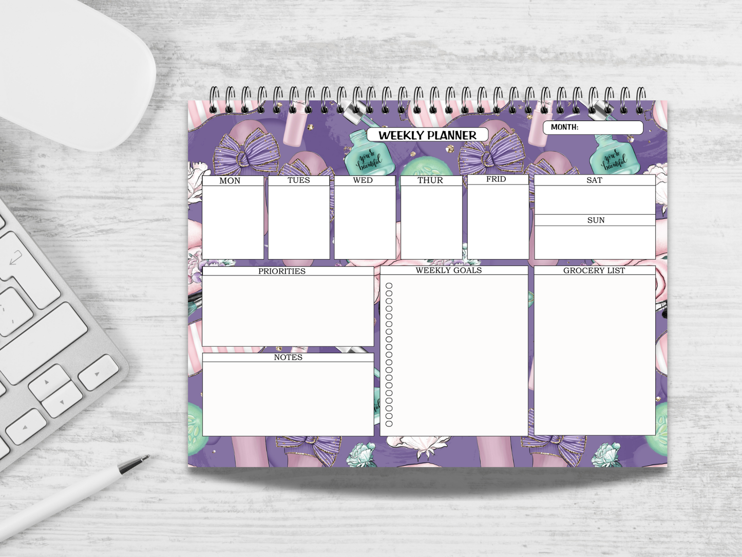 Beauty Spa Weekly Planner Notepad