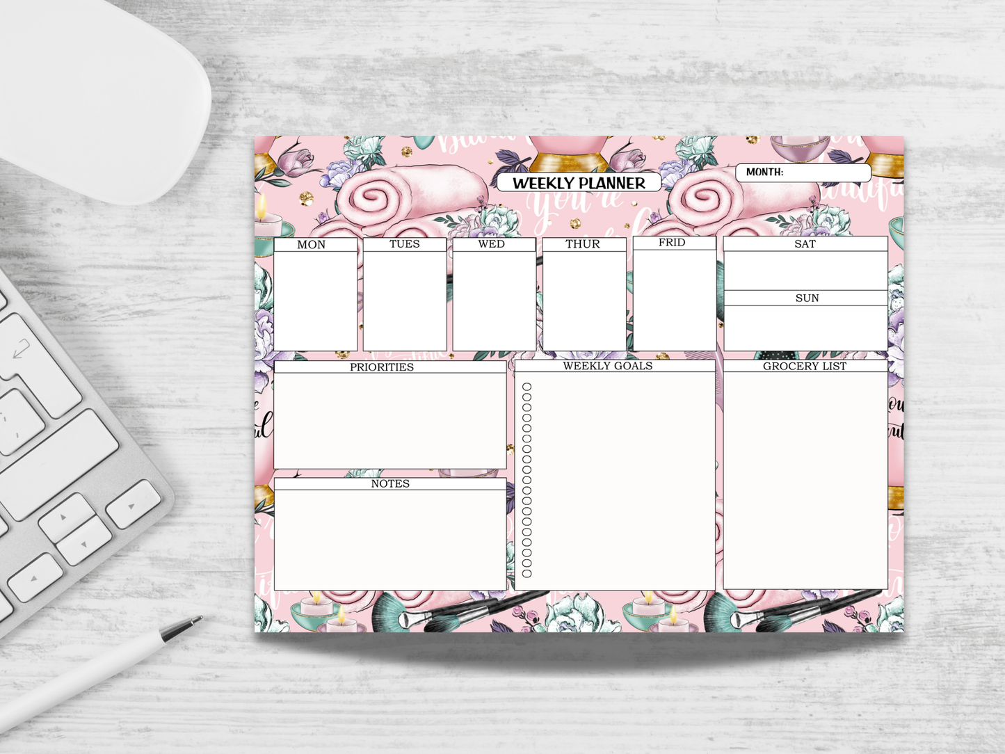 Beauty Spa Weekly Planner Notepad