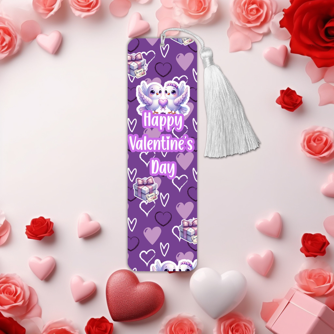 Purple Heart Valentine's Day Bookmarks