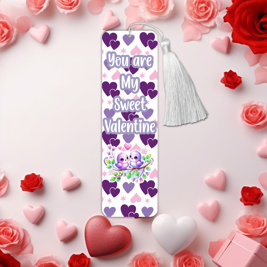 Purple Heart Valentine's Day Bookmarks