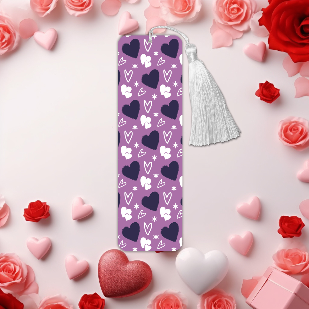 Purple Heart Valentine's Day Bookmarks