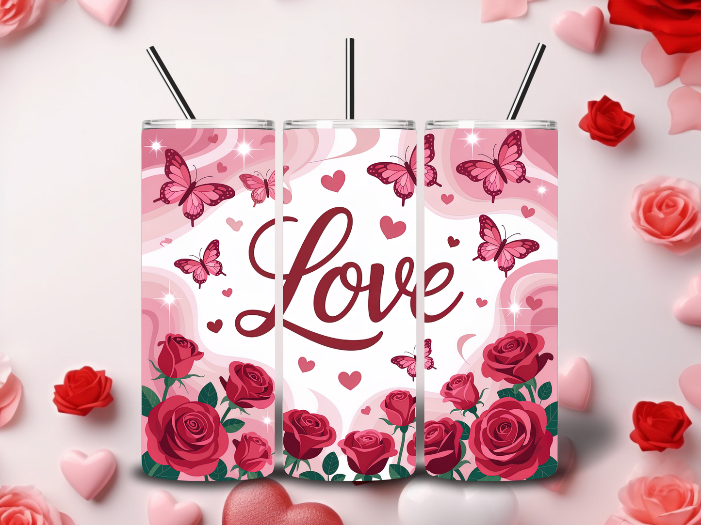 Butterfly Valentine Tumblers