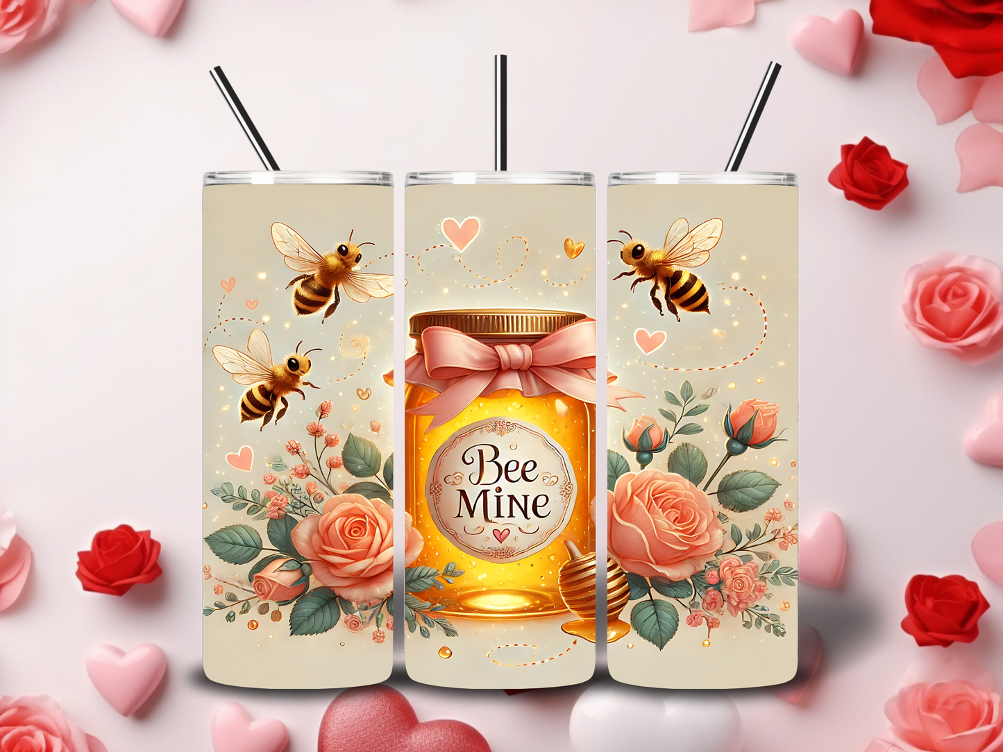 Bee Mine Valentine Tumblers