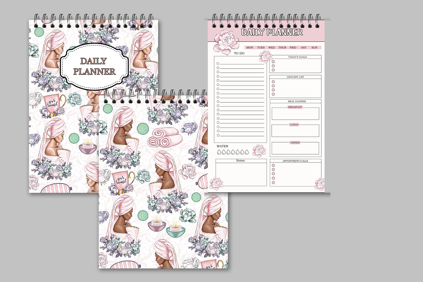 Beauty Spa Spiral Daily Planner