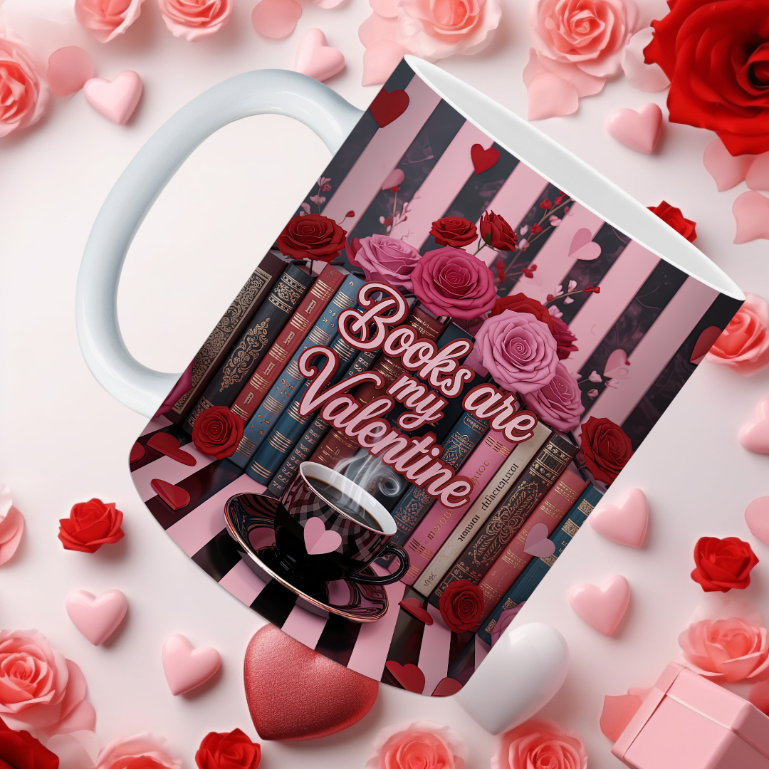 Cozy Book Valentine Mugs