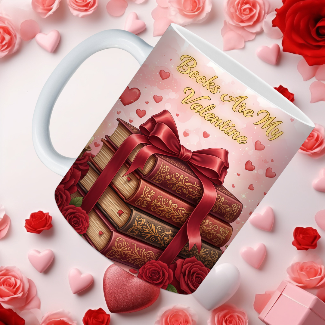 Cozy Book Valentine Mugs