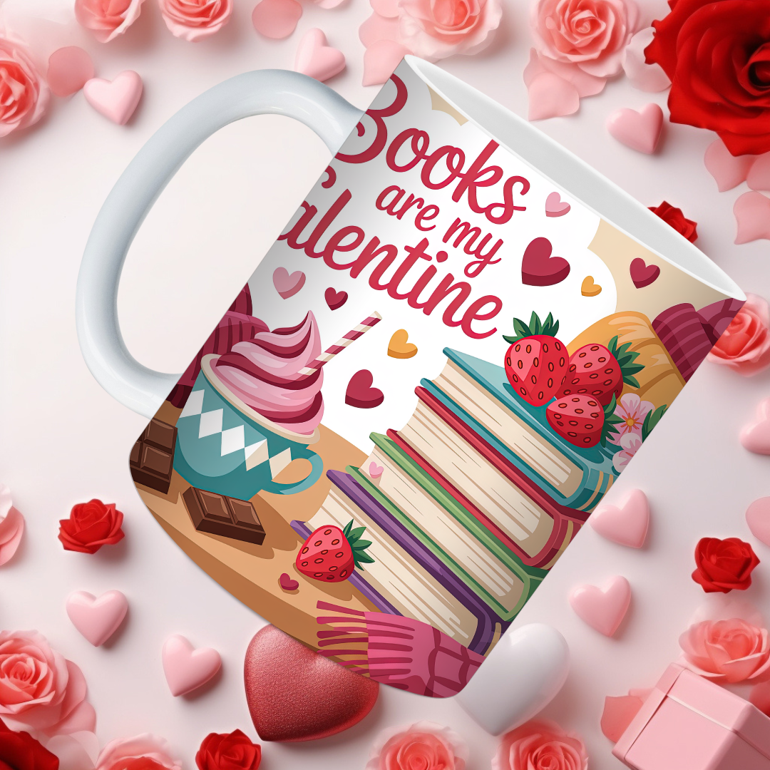 Cozy Book Valentine Mugs