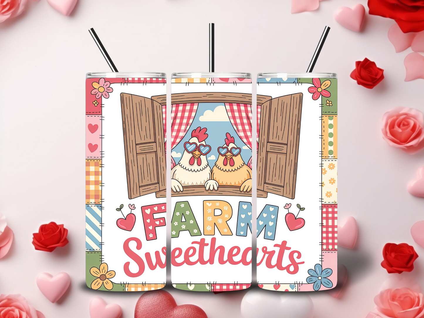 Farm Animals Valentine Tumblers