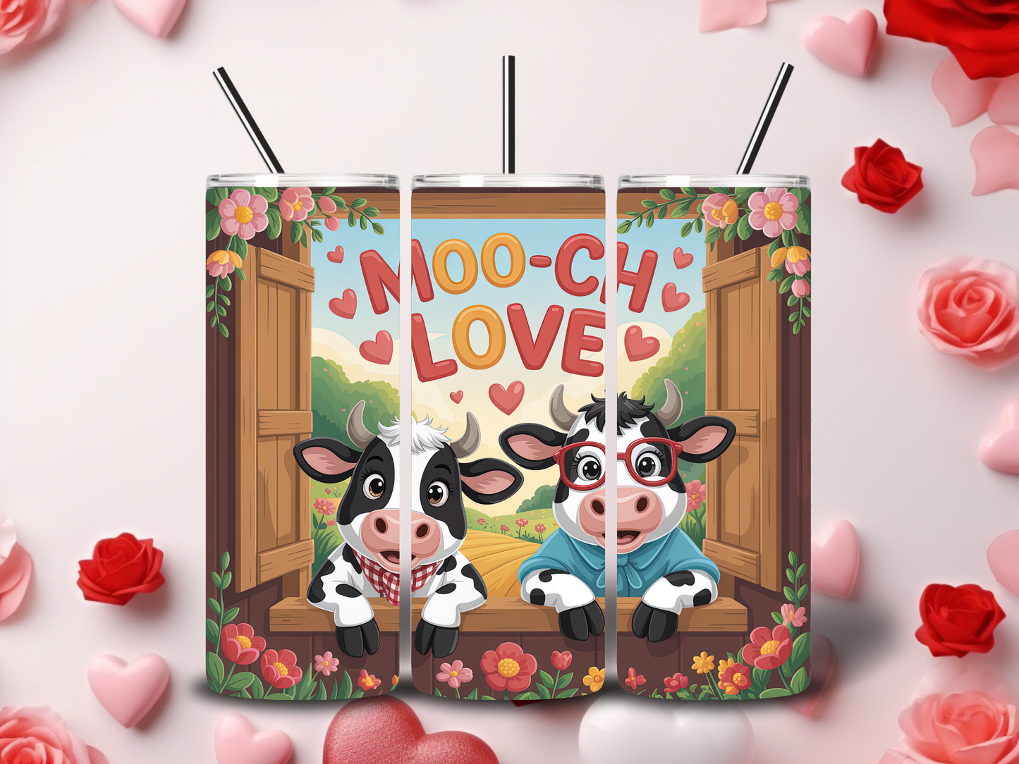 Farm Animals Valentine Tumblers