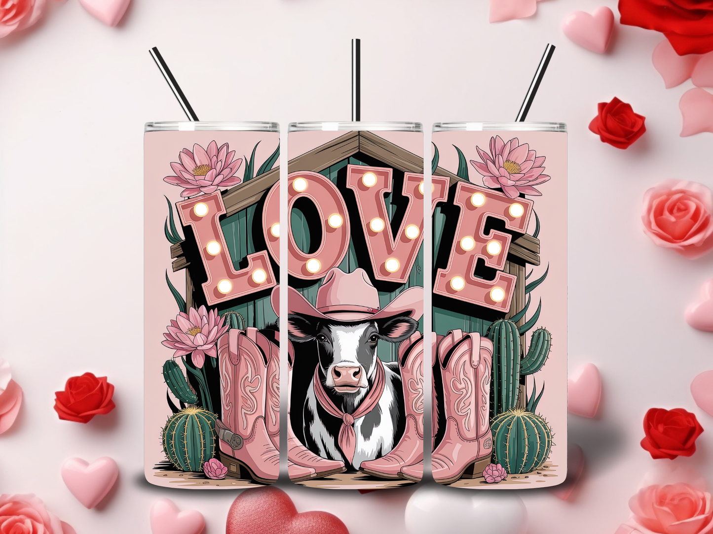 Farm Animals Valentine Tumblers