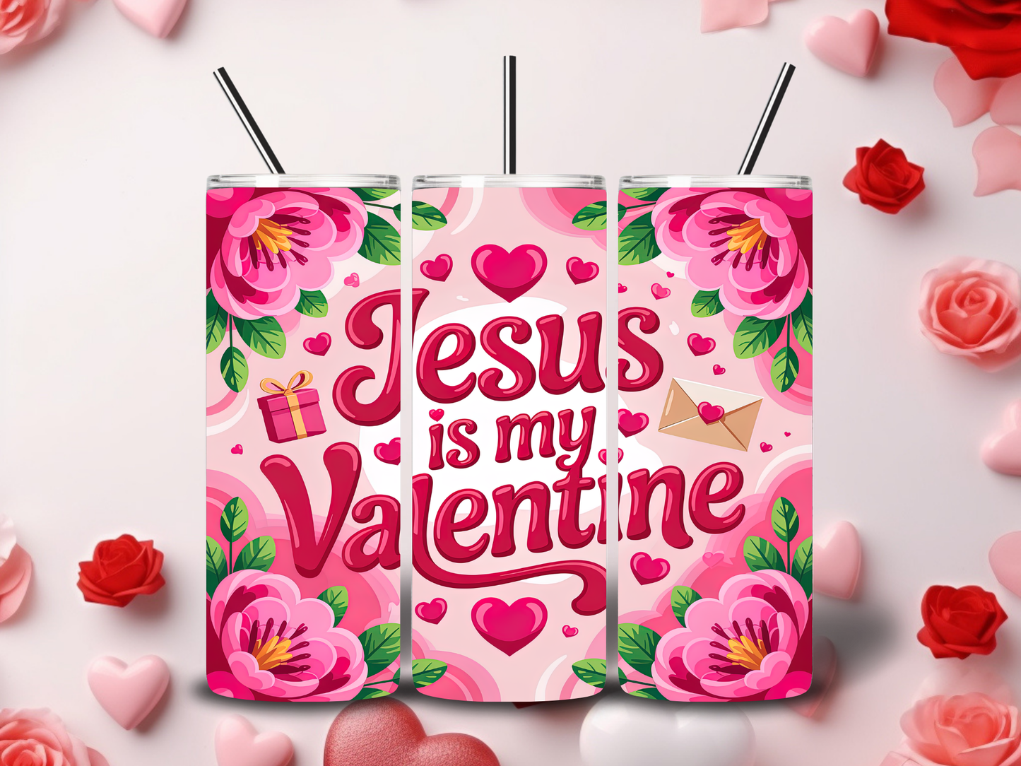 Jesus is my Valentine Tumblers