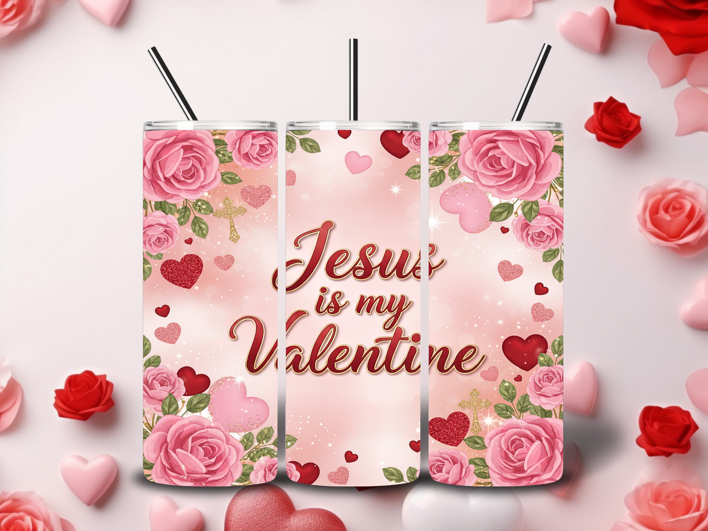 Jesus is my Valentine Tumblers