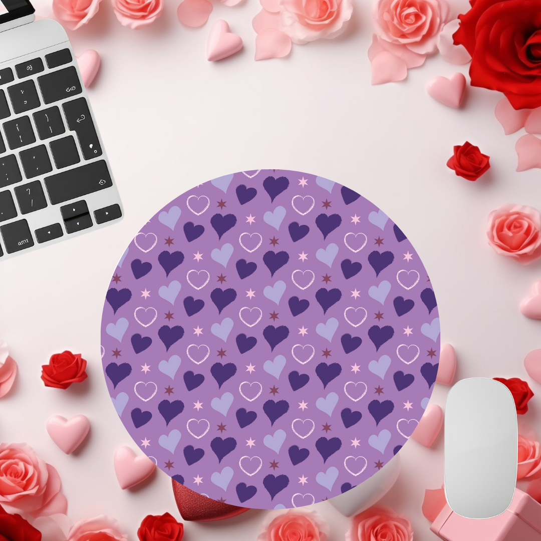 Purple Heart Mouse Pads