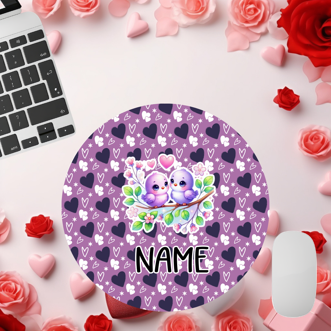 Purple Heart Mouse Pads
