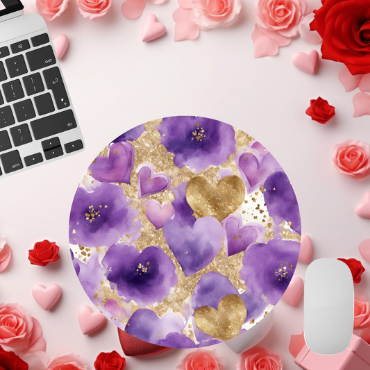 Violet Valentine's Day Mousepads