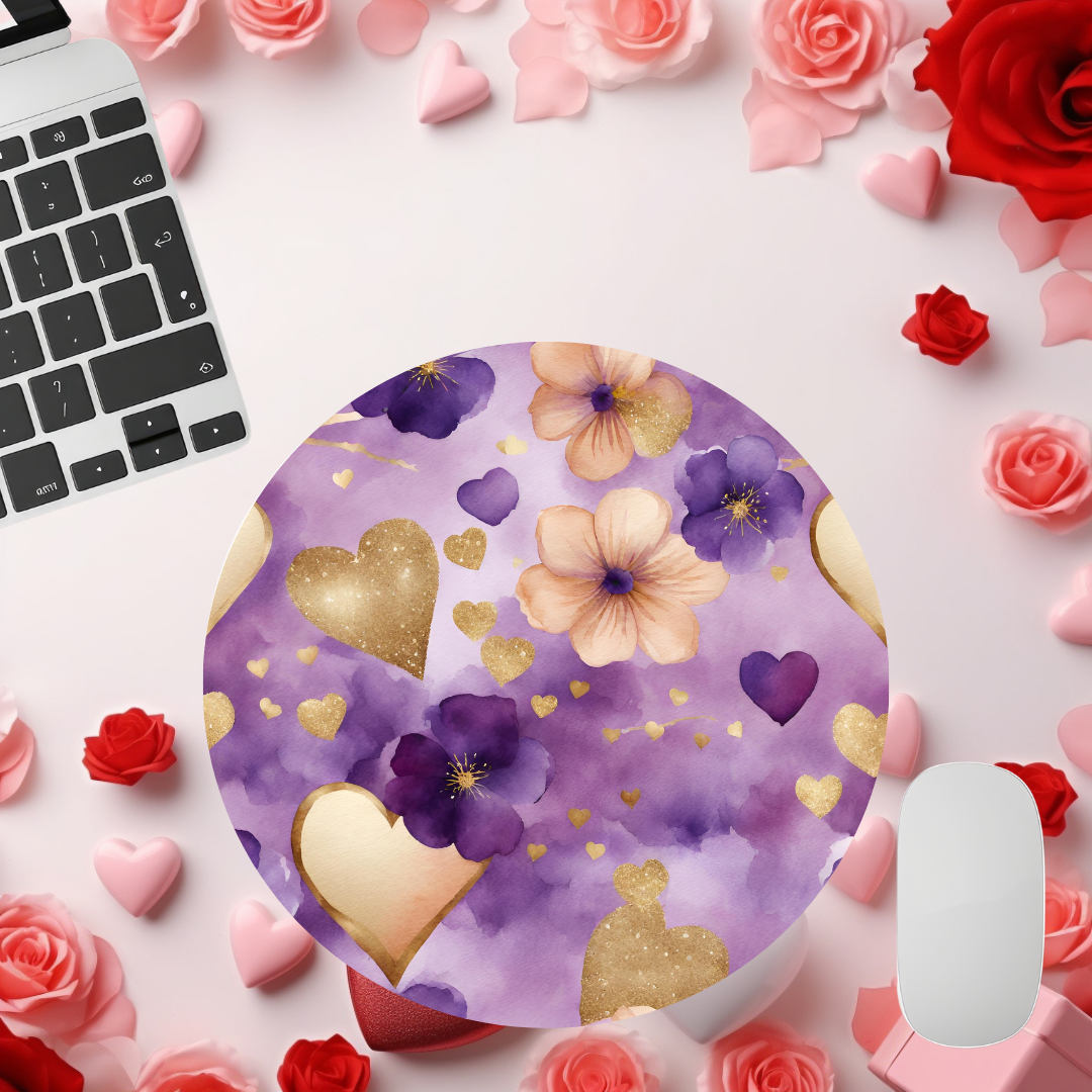 Violet Valentine's Day Mousepads