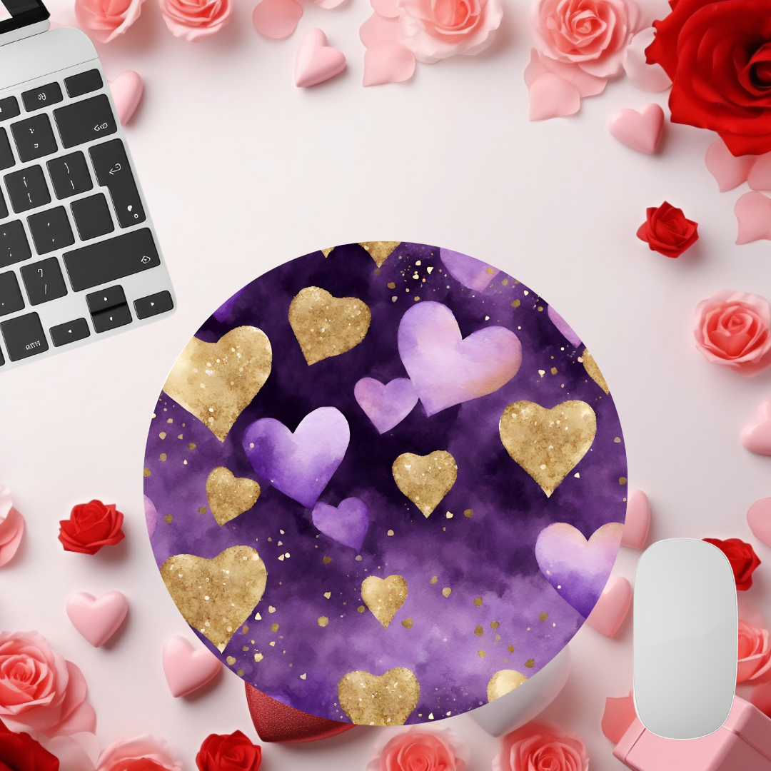 Violet Valentine's Day Mousepads