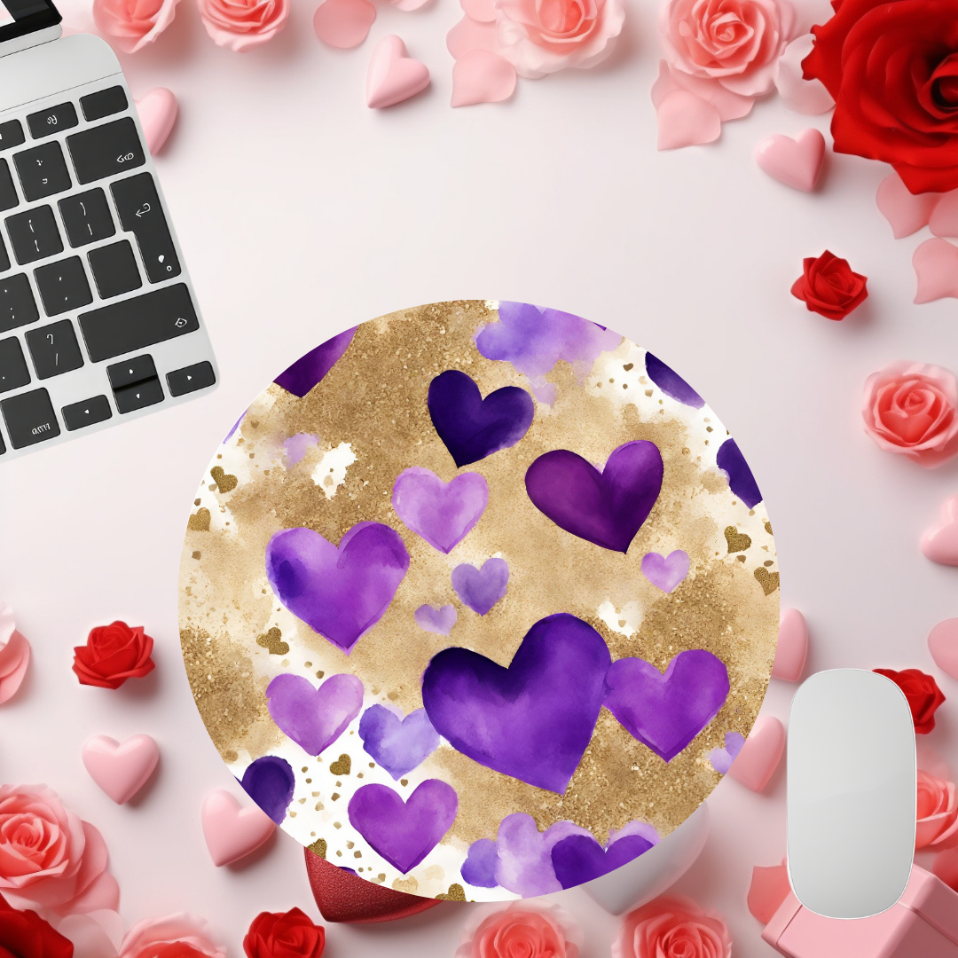 Violet Valentine's Day Mousepads
