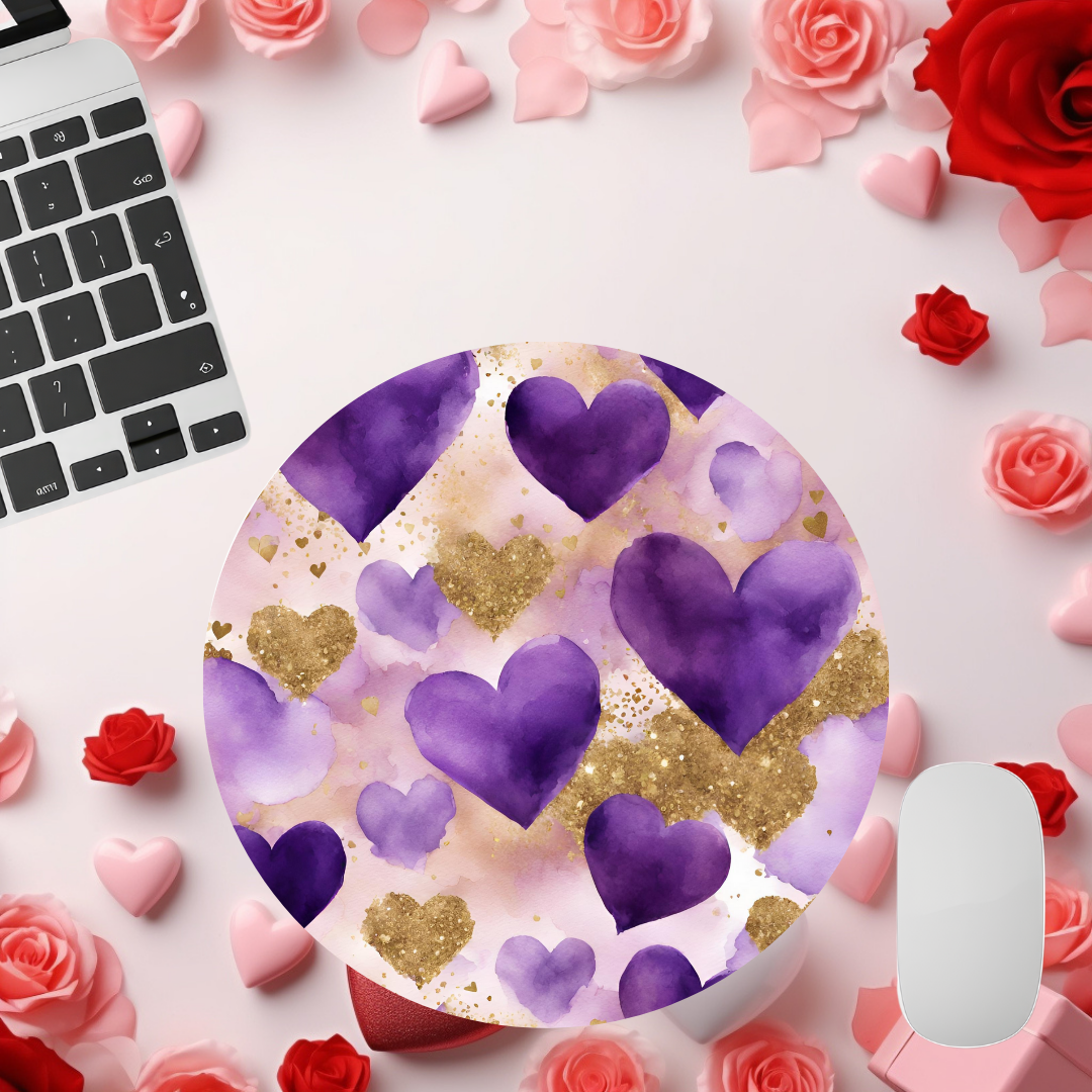 Violet Valentine's Day Mousepads