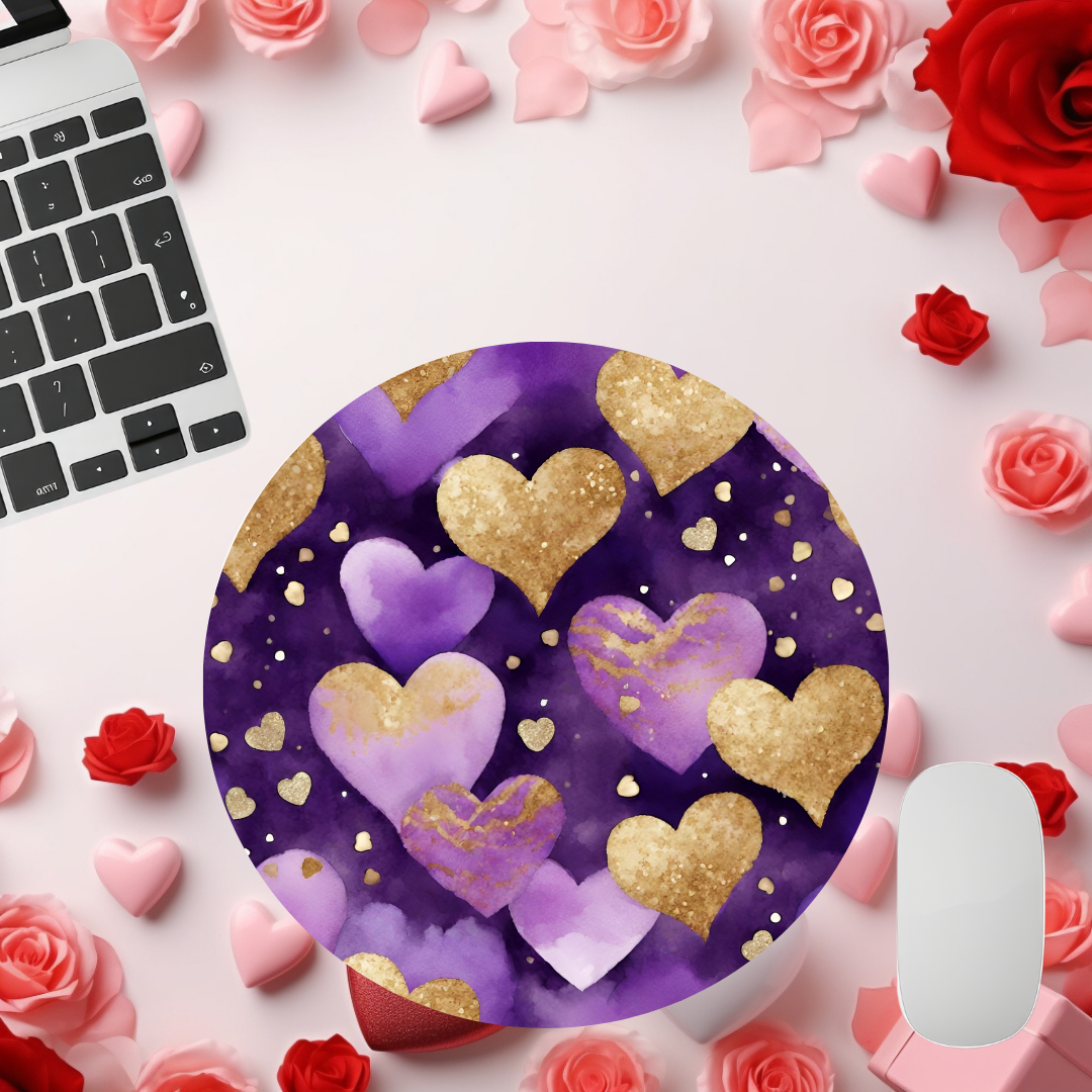 Violet Valentine's Day Mousepads