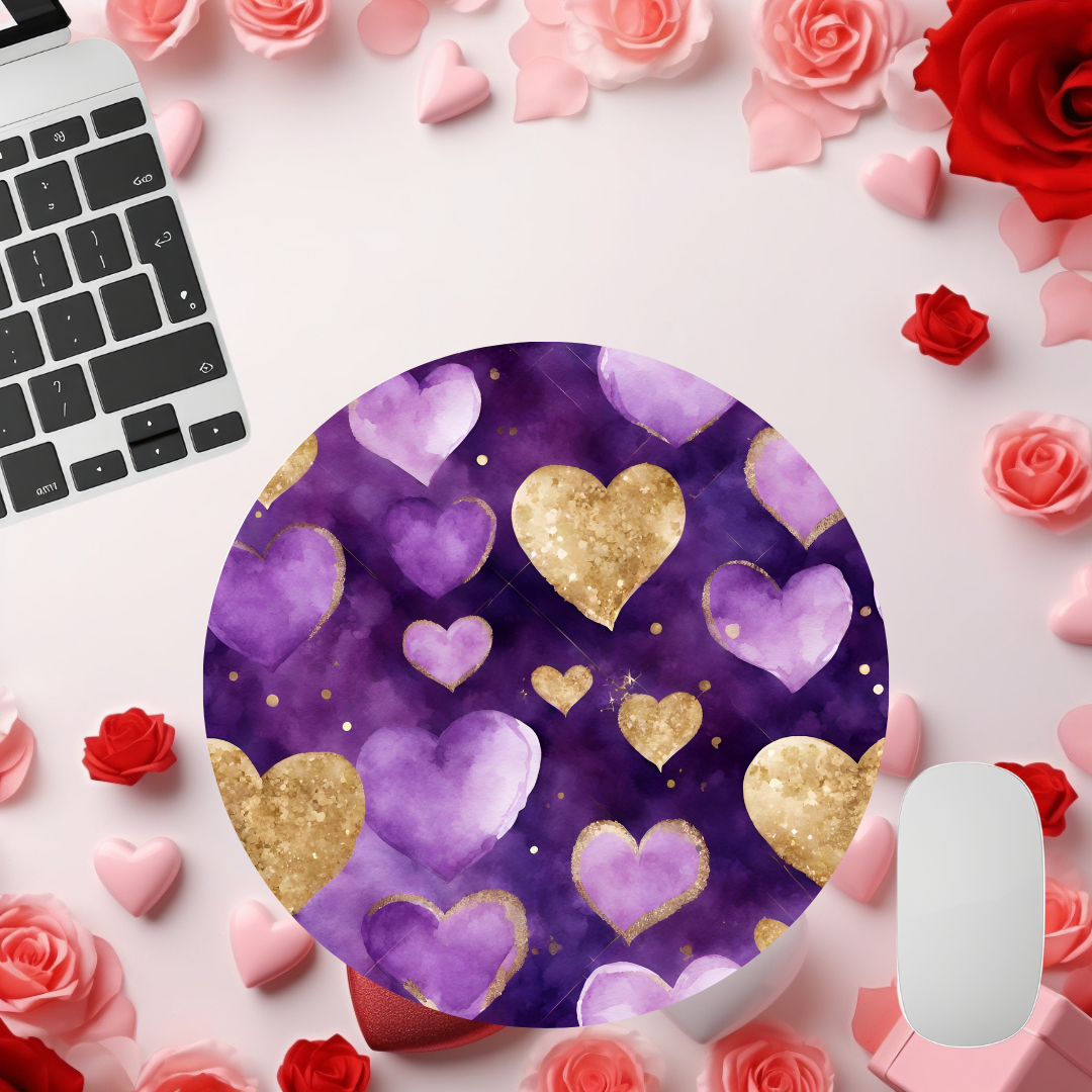 Violet Valentine's Day Mousepads