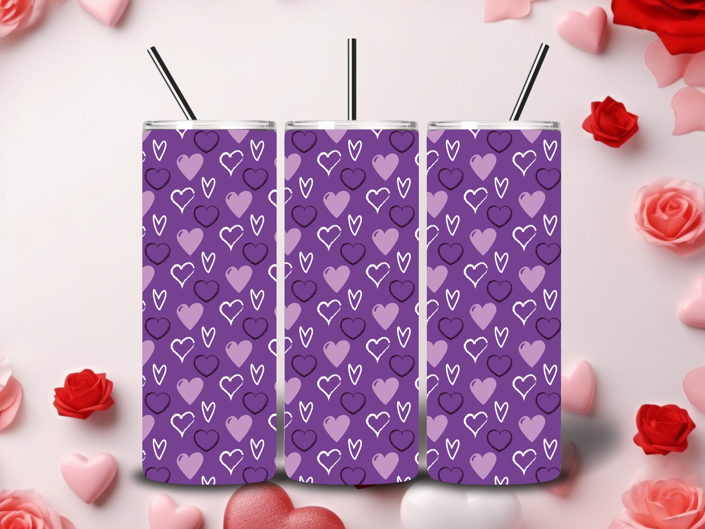 Purple Heart Valentine's Tumblers