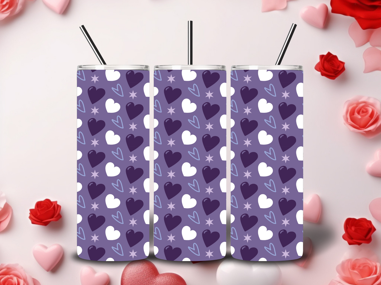 Purple Heart Valentine's Tumblers