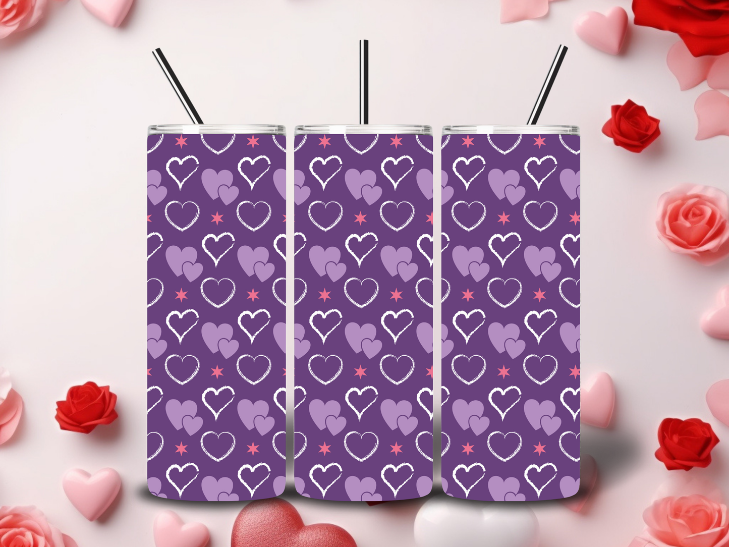 Purple Heart Valentine's Tumblers