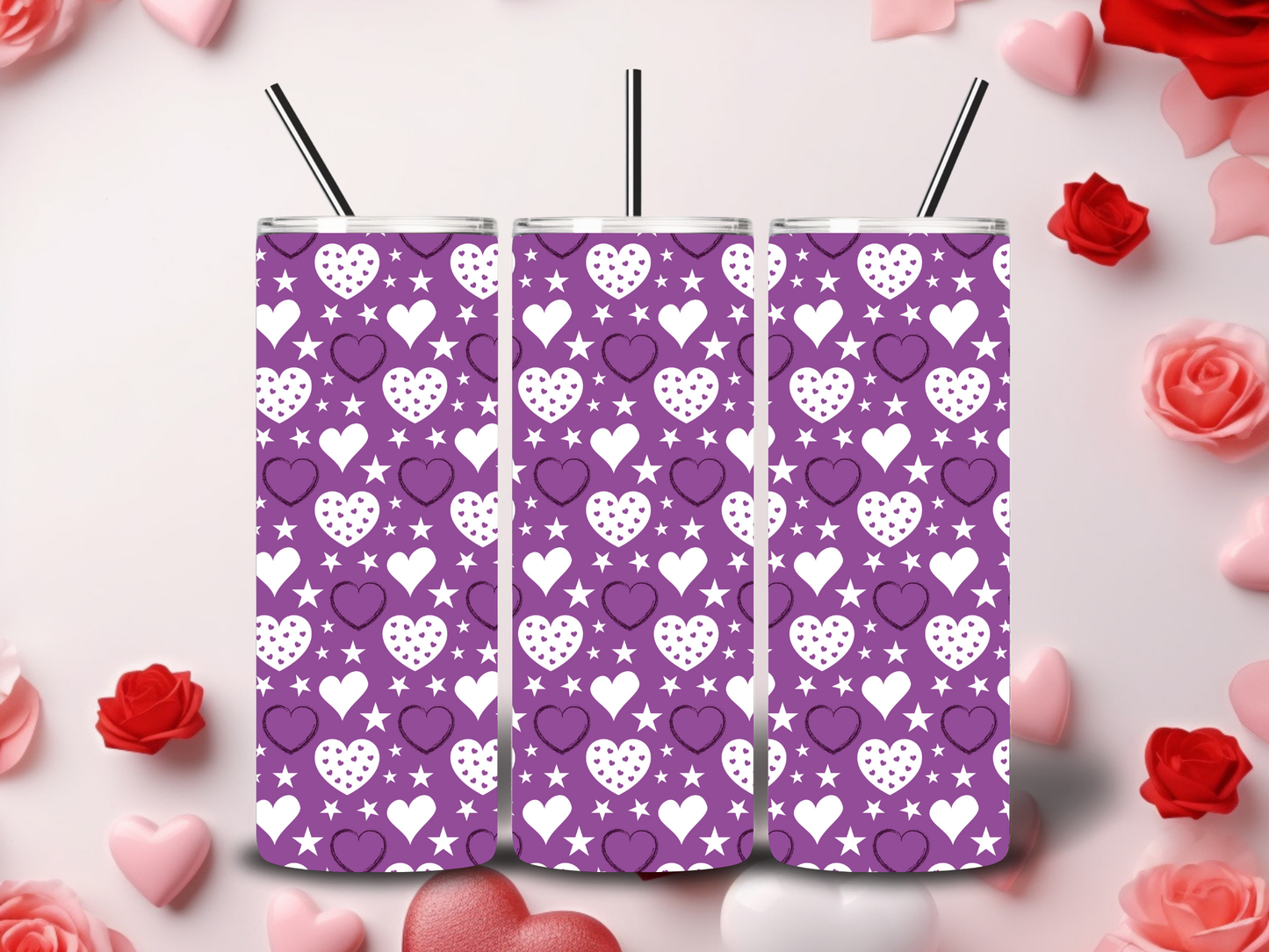 Purple Heart Valentine's Tumblers