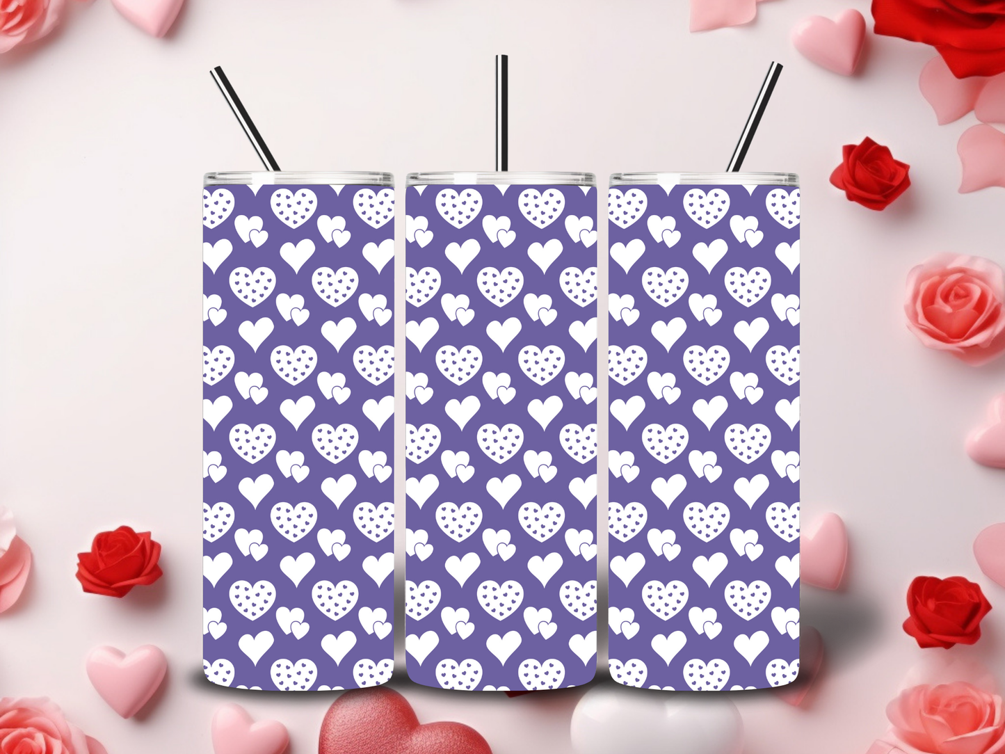 Purple Heart Valentine's Tumblers