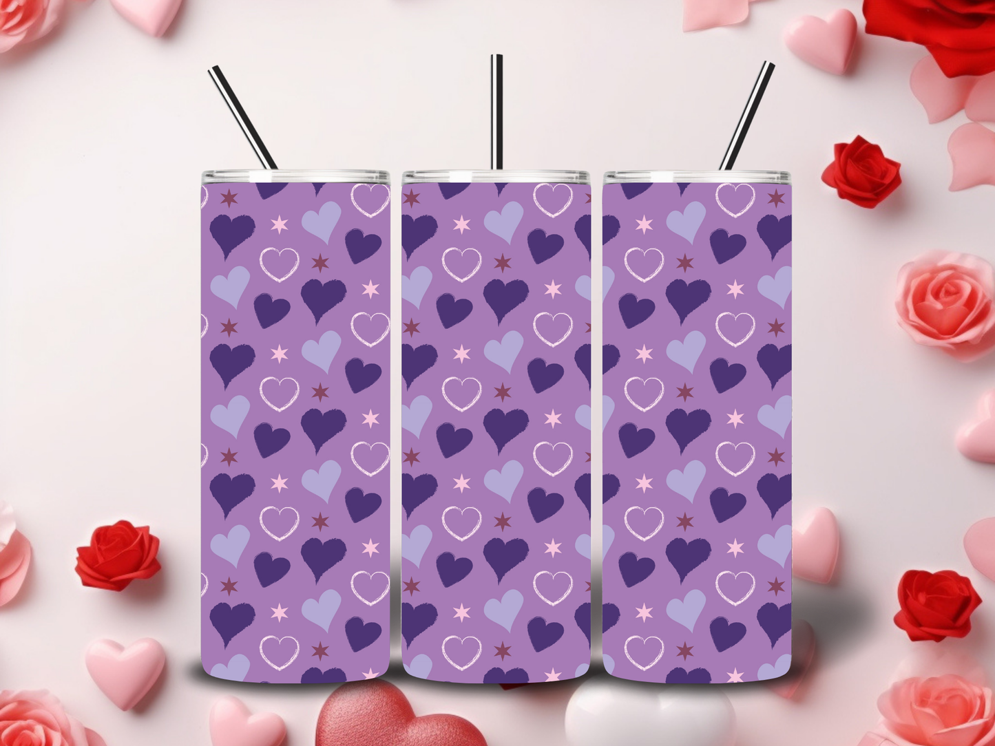Purple Heart Valentine's Tumblers
