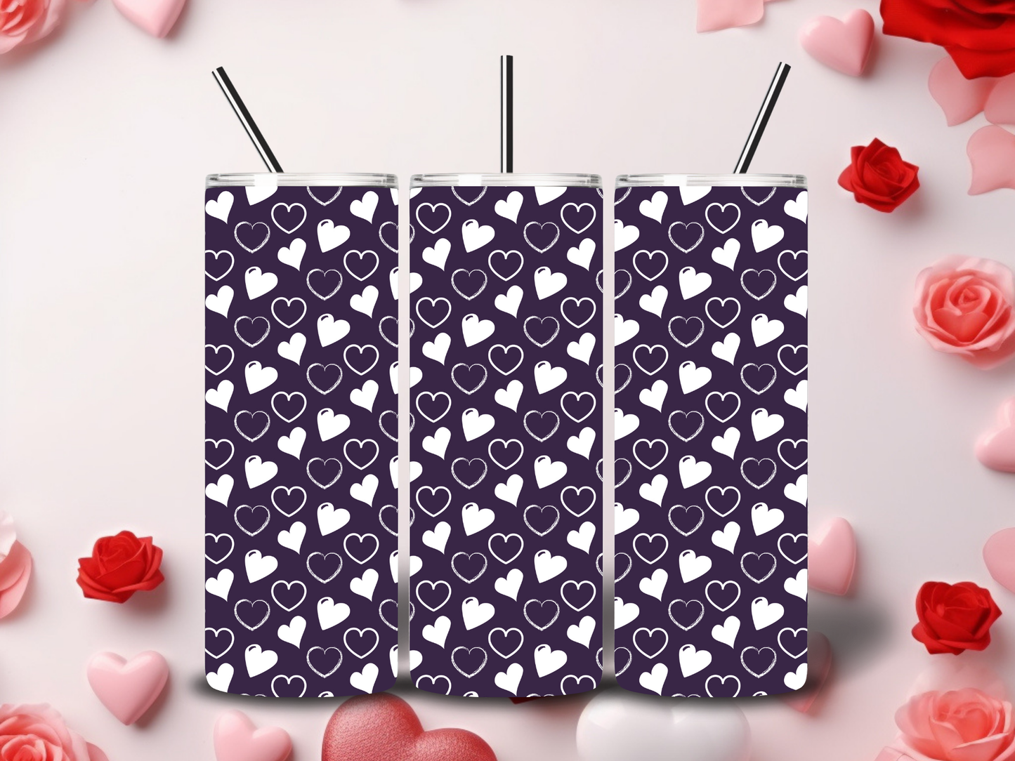 Purple Heart Valentine's Tumblers