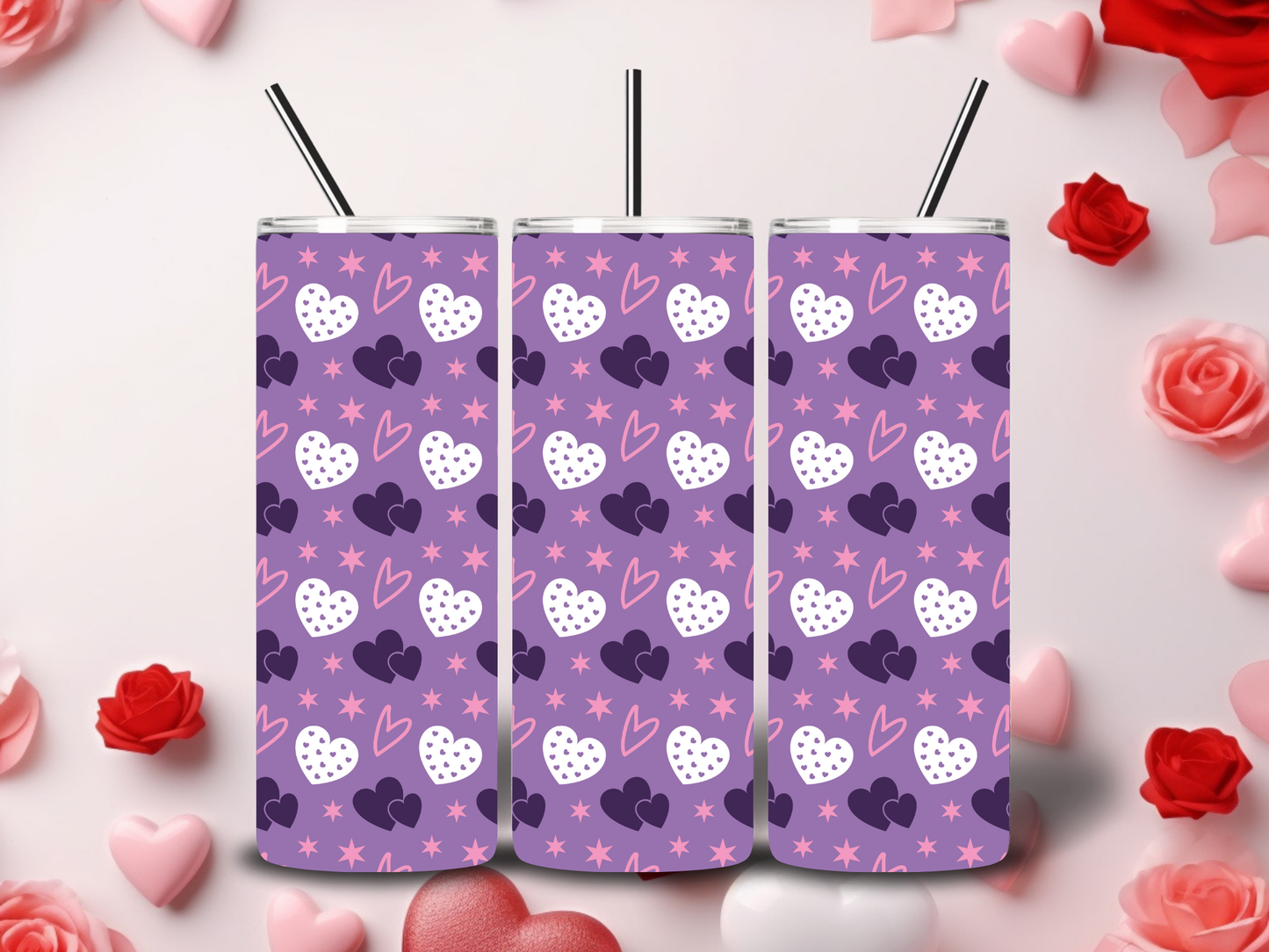 Purple Heart Valentine's Tumblers