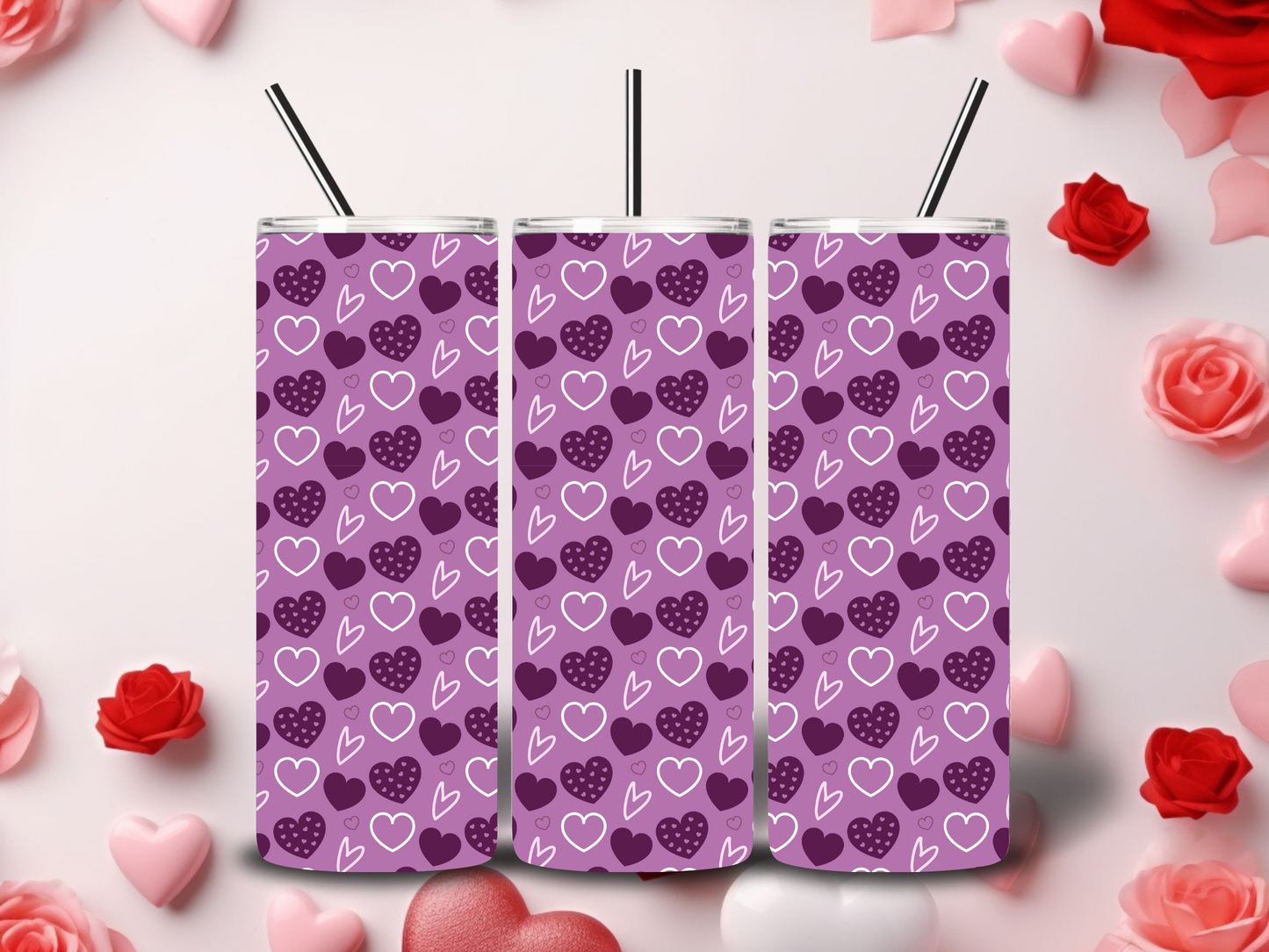 Purple Heart Valentine's Tumblers
