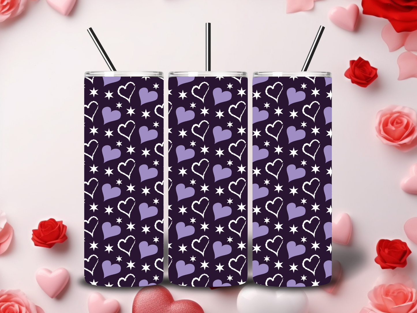 Purple Heart Valentine's Tumblers