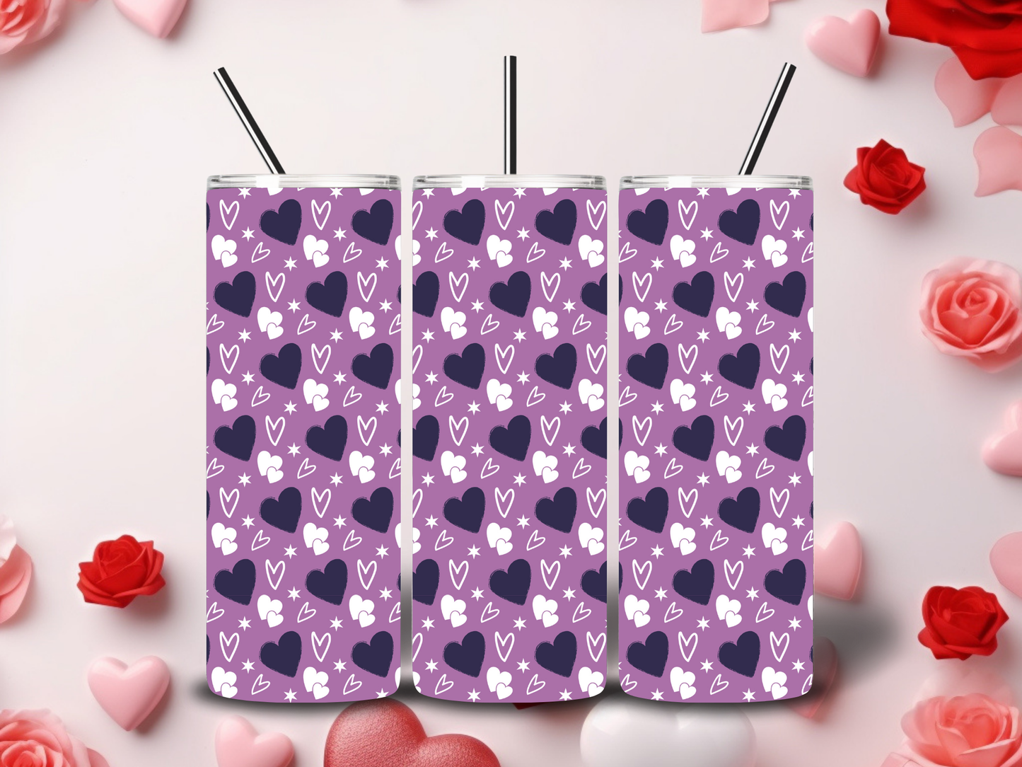 Purple Heart Valentine's Tumblers
