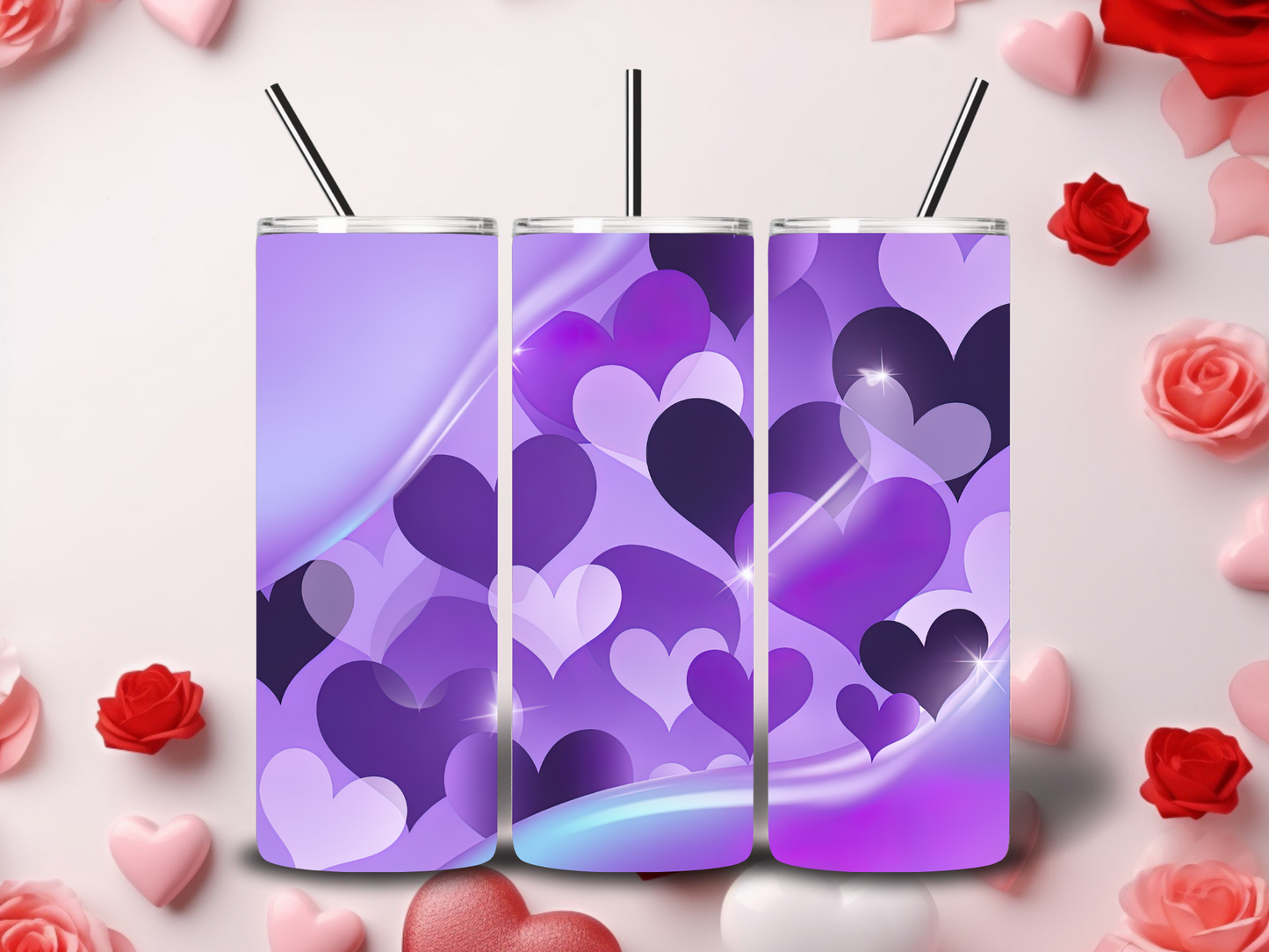 Purple Heart Valentine's Tumblers