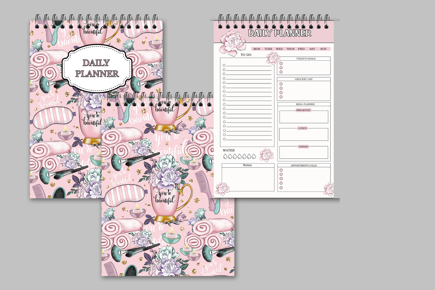 Beauty Spa Spiral Daily Planner