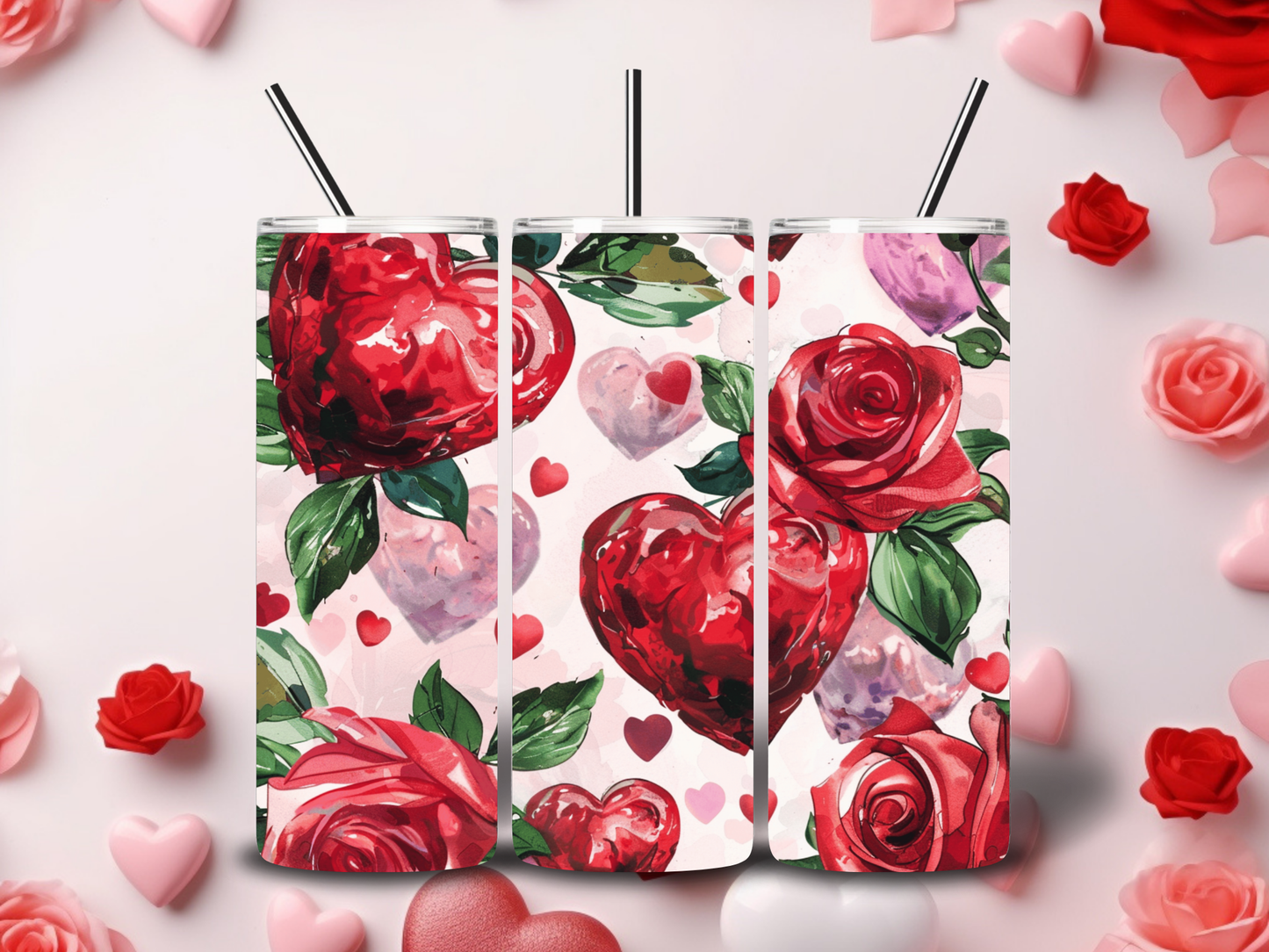 Red Roses Valentine Tumblers