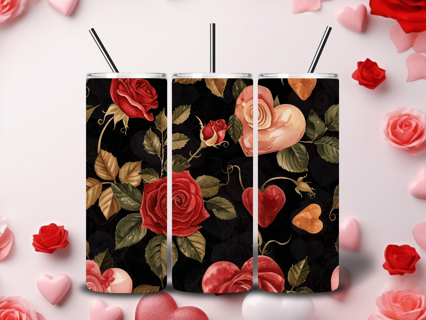 Red Roses Valentine Tumblers