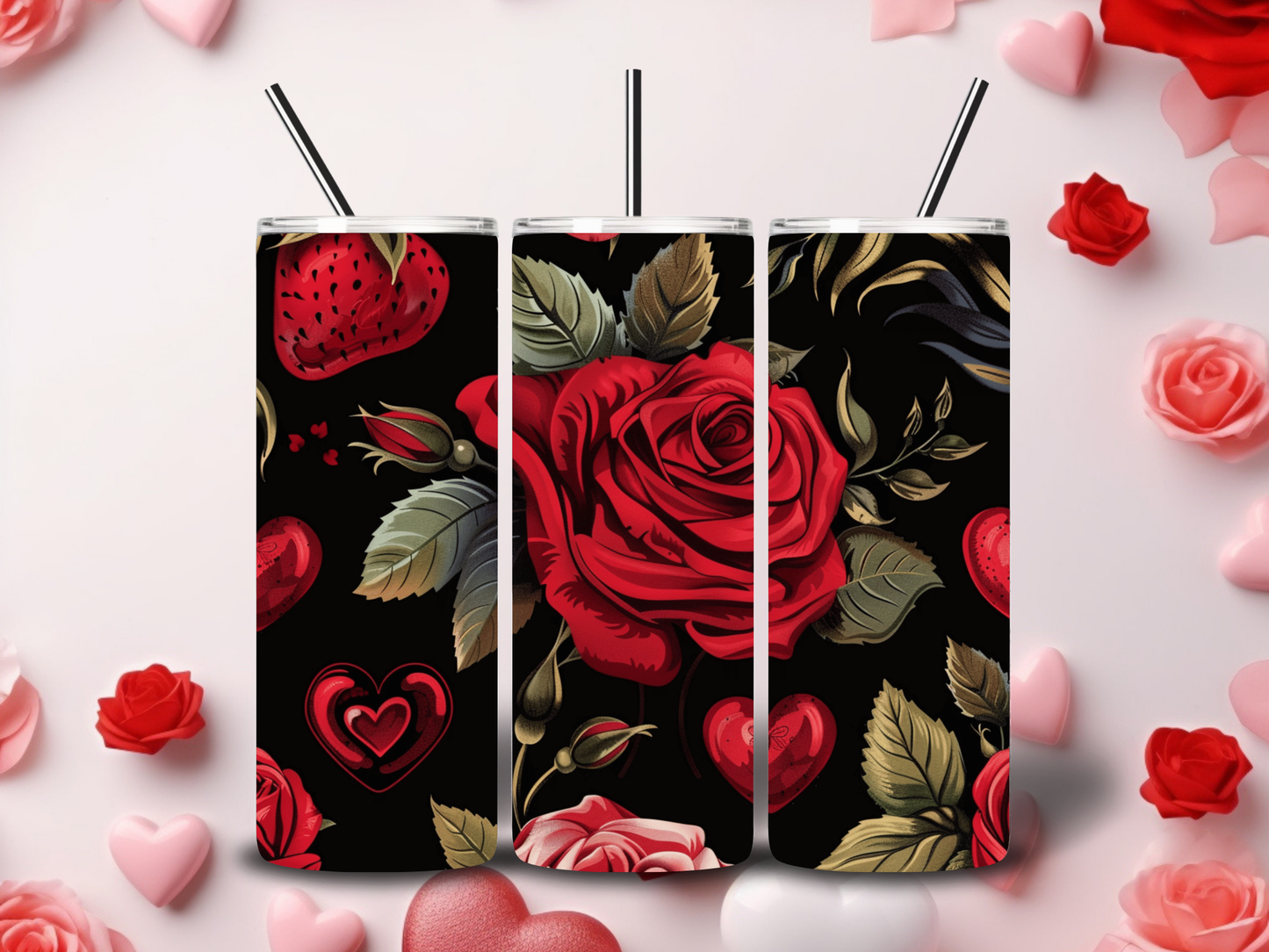 Red Roses Valentine Tumblers