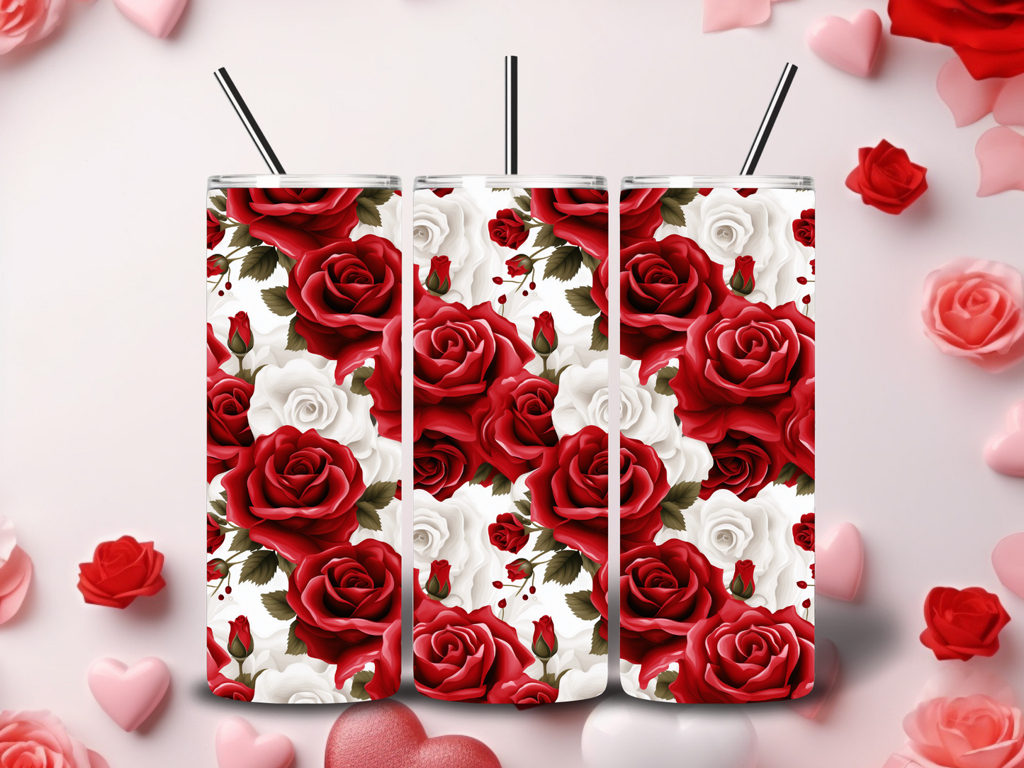 Red Roses Valentine Tumblers