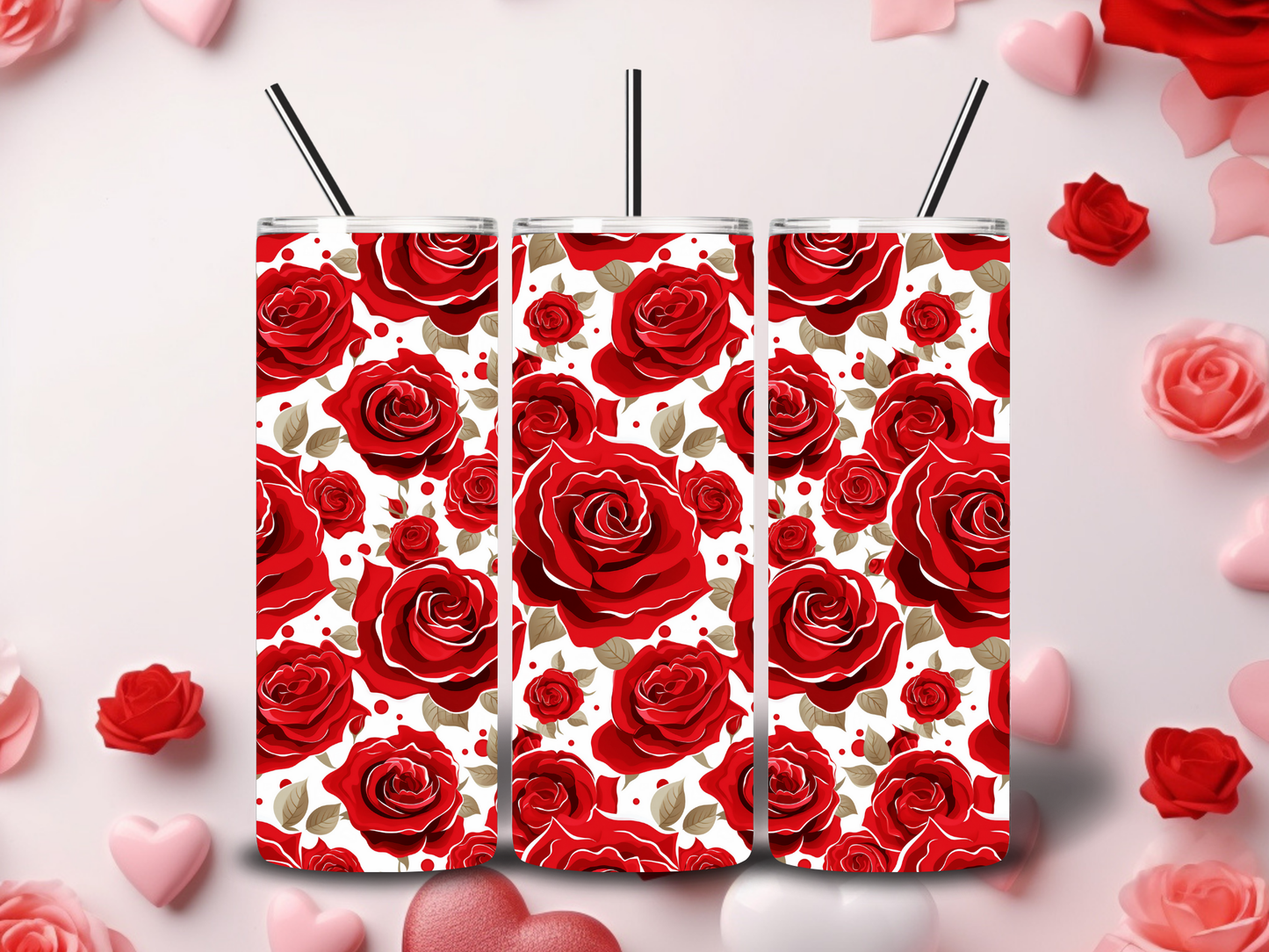 Red Roses Valentine Tumblers