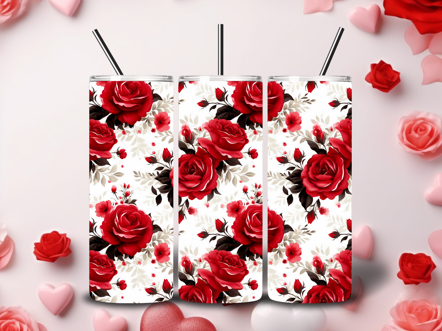 Red Roses Valentine Tumblers